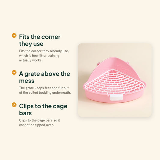 Corner Litter Tray for Rabbits and Small Pets, key benefits