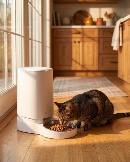 Smart WiFi Automatic Feeder, 4L, in use at home