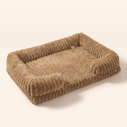 Calming Orthopedic Bolster Bed - khaki