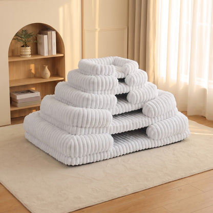 Calming Orthopedic Bolster Bed, White