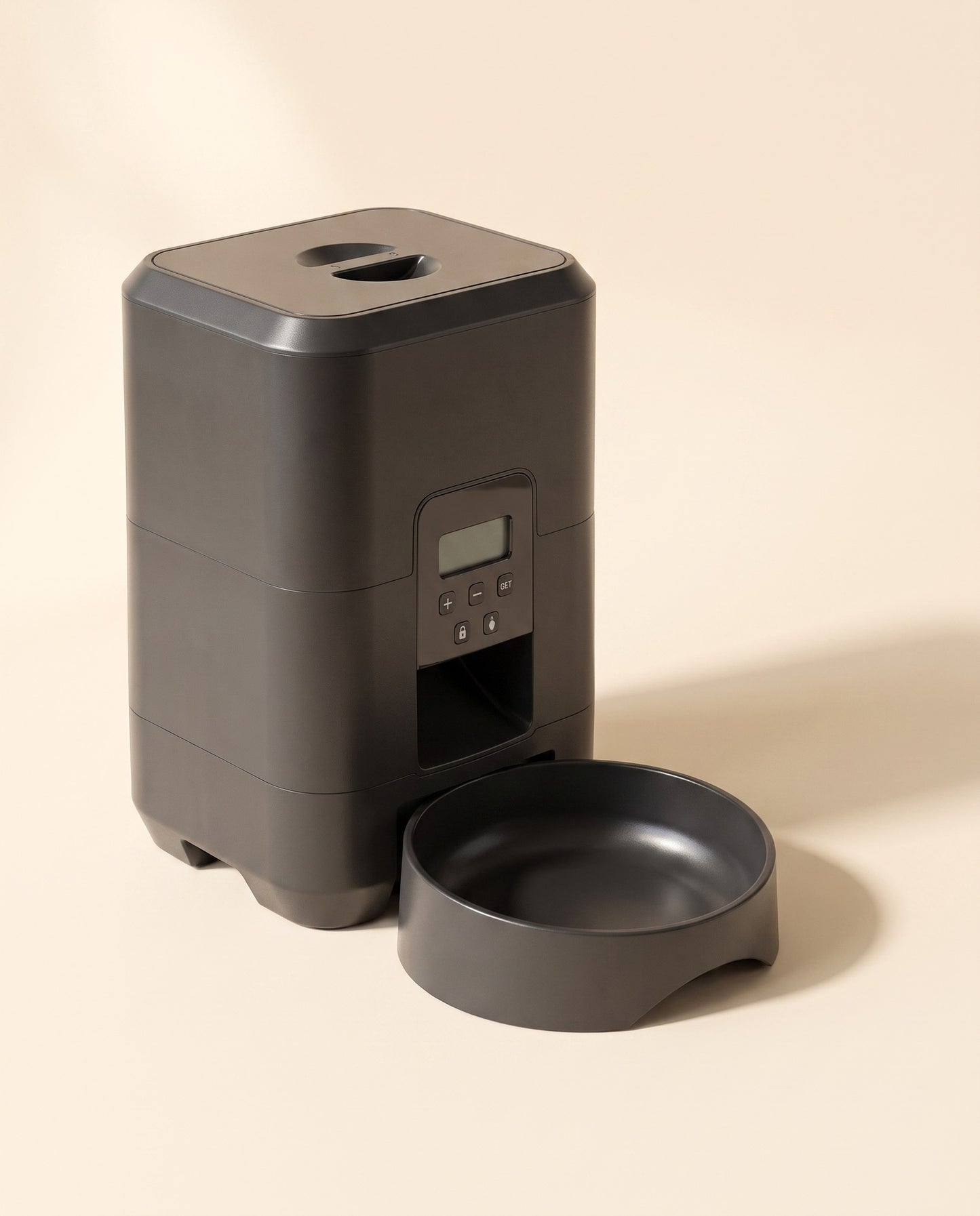 Smart Automatic Feeder with LCD and App, styled in a home setting