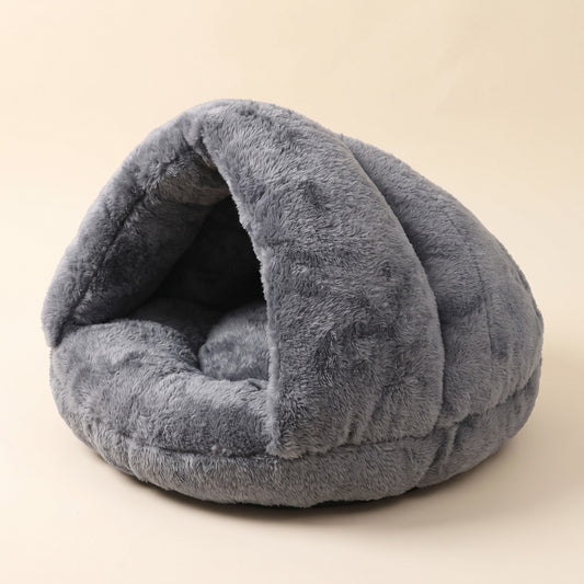 Plush Burrow Cave Bed for Cats