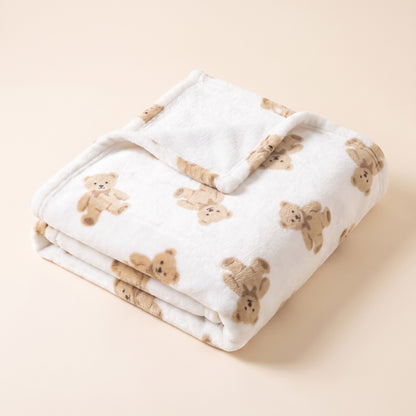 Soft Flannel Pet Blanket - white-bear