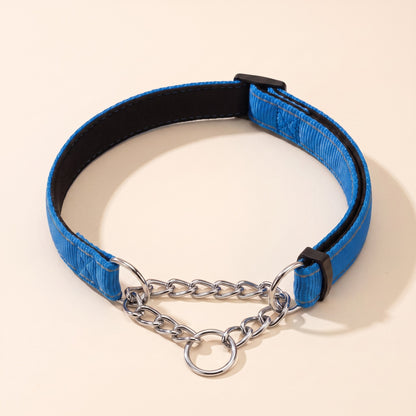 Chain Martingale Collar, Reflective - blue