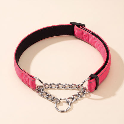 Chain Martingale Collar, Reflective - pink