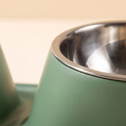 Double Stainless Steel Bowl Set, close-up detail