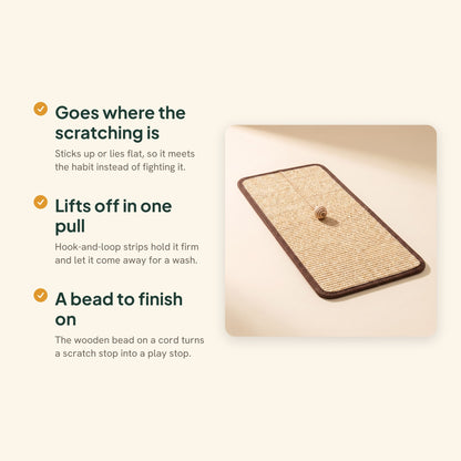 Sisal Scratch Mat with Hanging Ball, 20 x 40 cm, key benefits