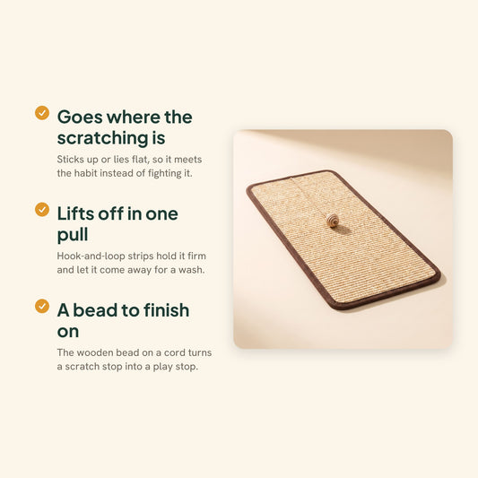 Sisal Scratch Mat with Hanging Ball, 20 x 40 cm, key benefits