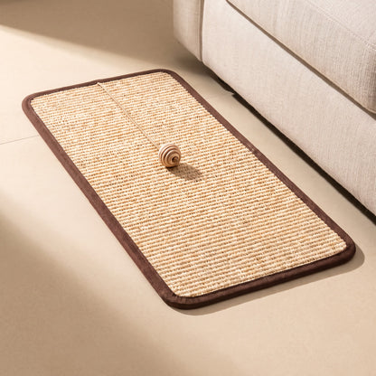 Sisal Scratch Mat with Hanging Ball, 20 x 40 cm, styled in a home setting