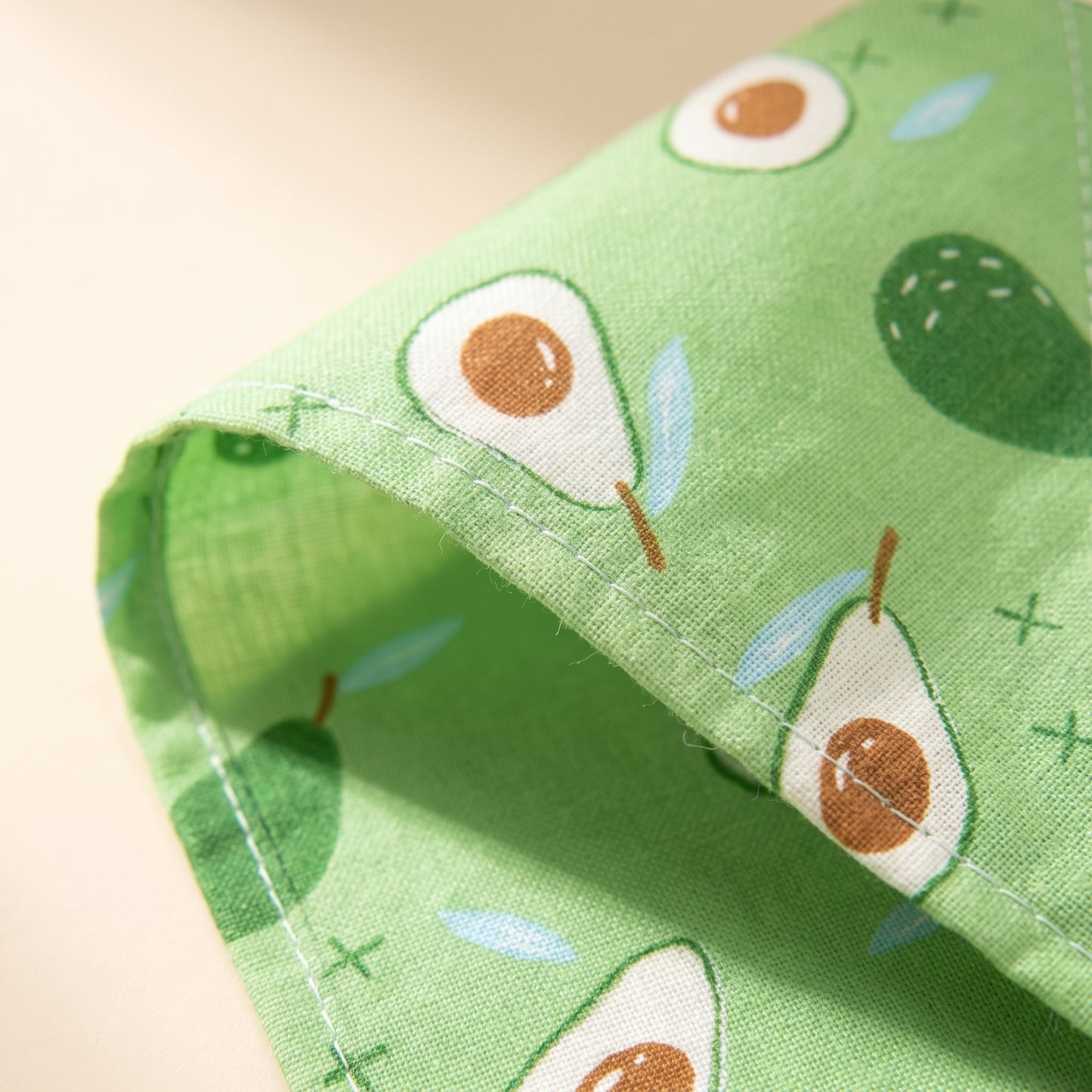 Cotton Fruit Print Dog Bandana, close-up detail