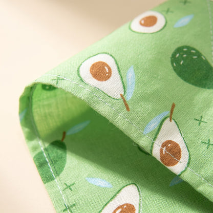 Cotton Fruit Print Dog Bandana, close-up detail