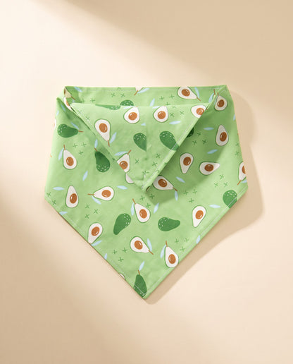 Cotton Fruit Print Dog Bandana, styled in a home setting