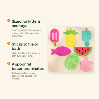 Mini Silicone Lick Mats, Novelty Shapes, key benefits