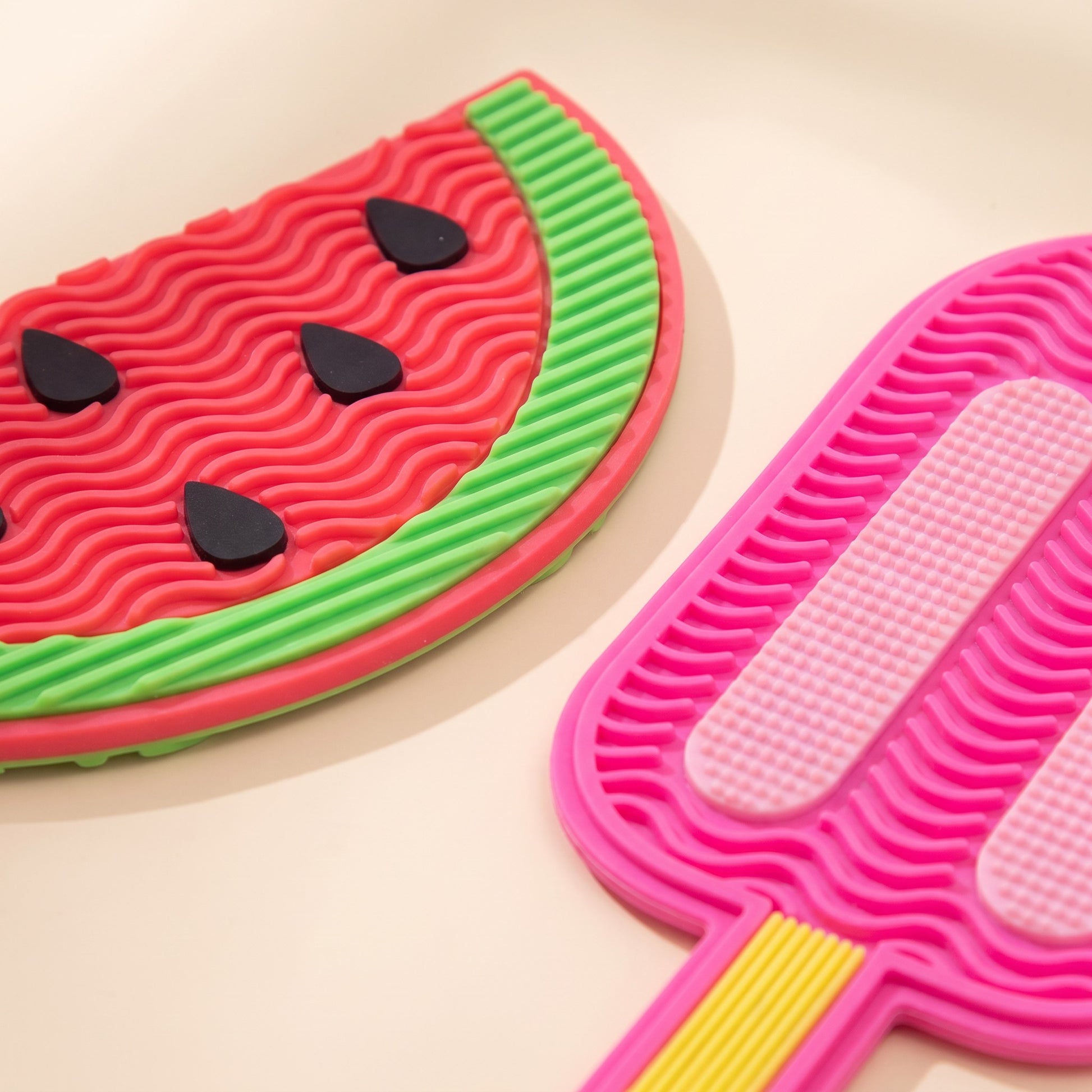 Mini Silicone Lick Mats, Novelty Shapes, close-up detail