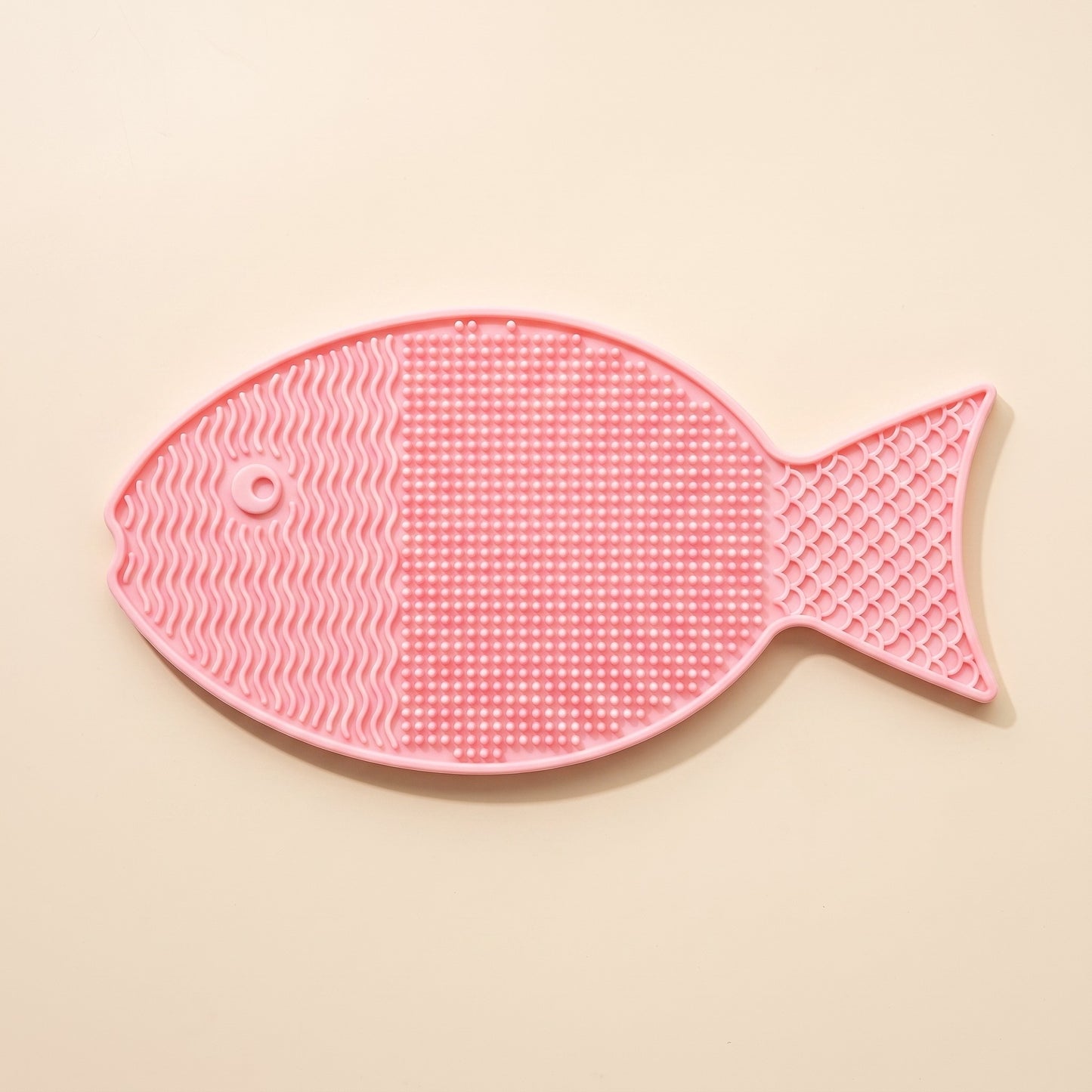 Mini Silicone Lick Mats, Novelty Shapes, var fish pink