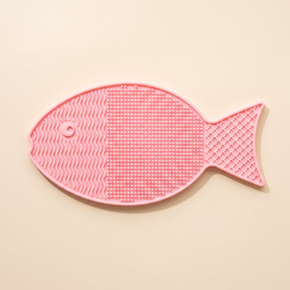 Mini Silicone Lick Mats, Novelty Shapes, var fish pink