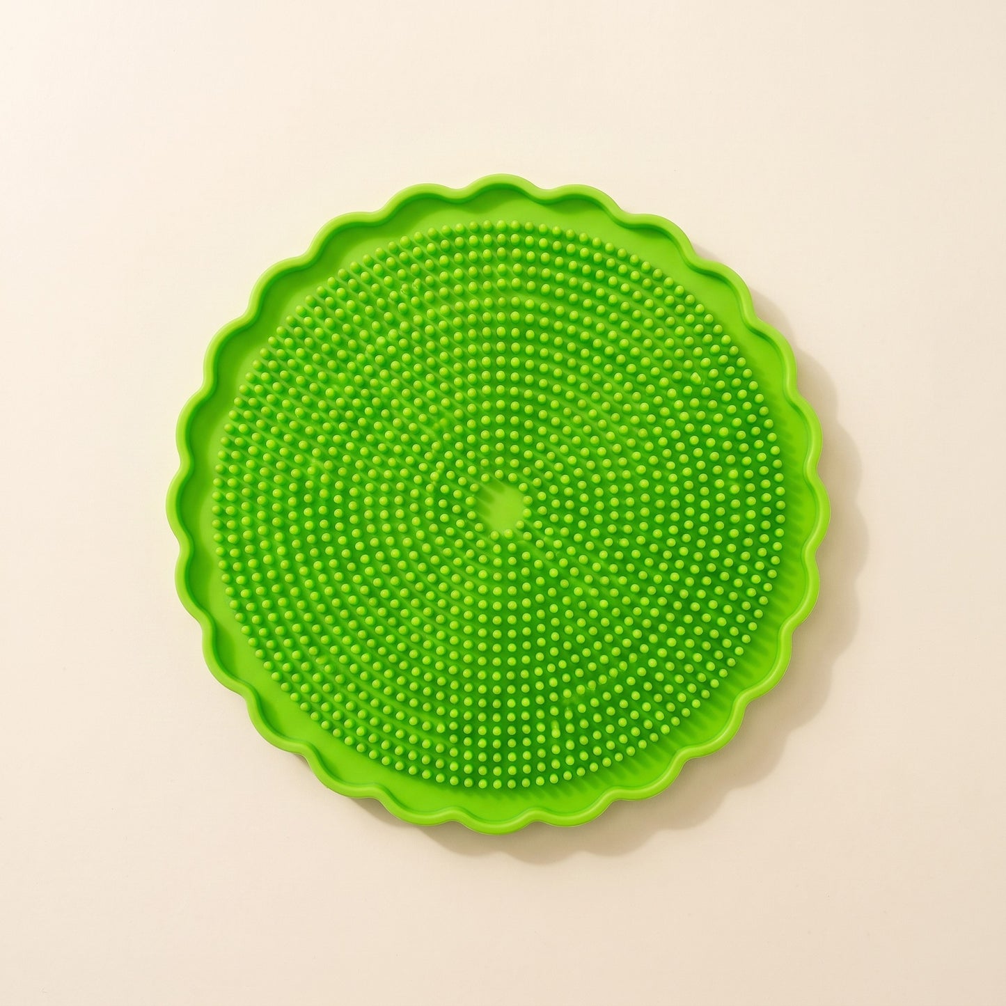 Mini Silicone Lick Mats, Novelty Shapes, var scallop green