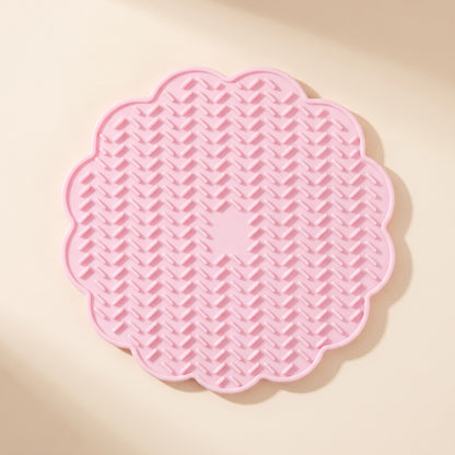 Mini Silicone Lick Mats, Novelty Shapes, var scallop pink
