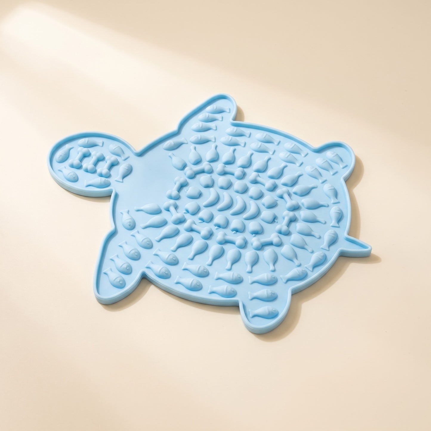 Mini Silicone Lick Mats, Novelty Shapes, var turtle blue