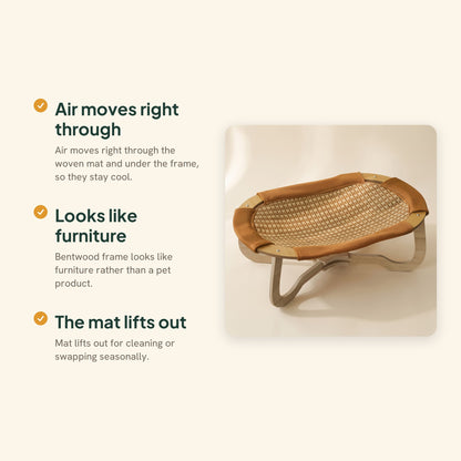 Elevated Woven Cooling Bed, key benefits