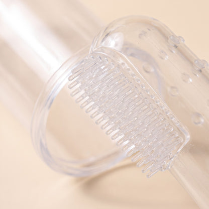 Clear Silicone Finger Toothbrush, close-up detail