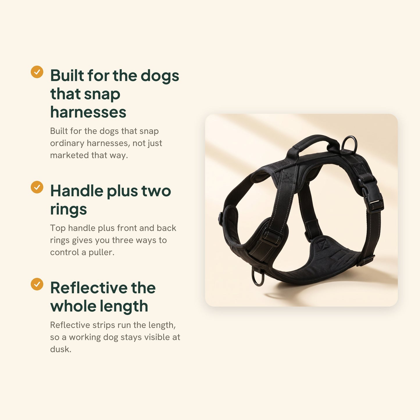 Tactical No-Pull Harness for Large Dogs, key benefits