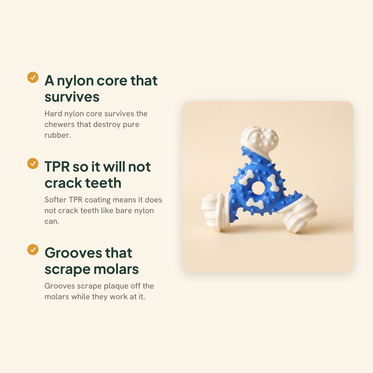 TPR-Coated Nylon Bone Chew Toy, key benefits