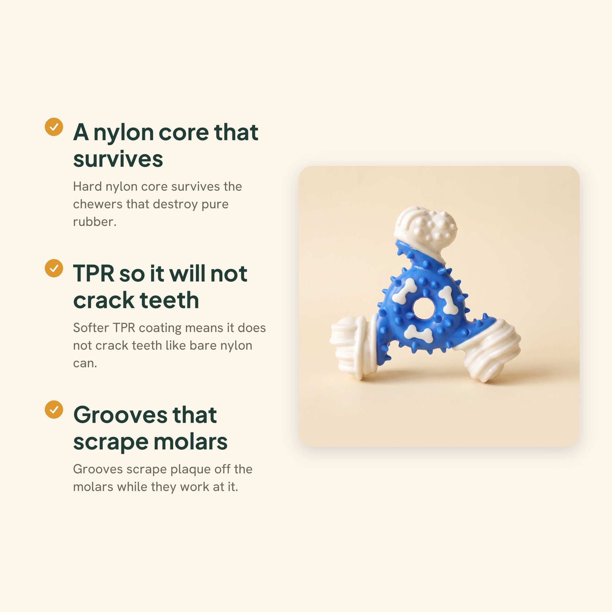 TPR-Coated Nylon Bone Chew Toy, key benefits