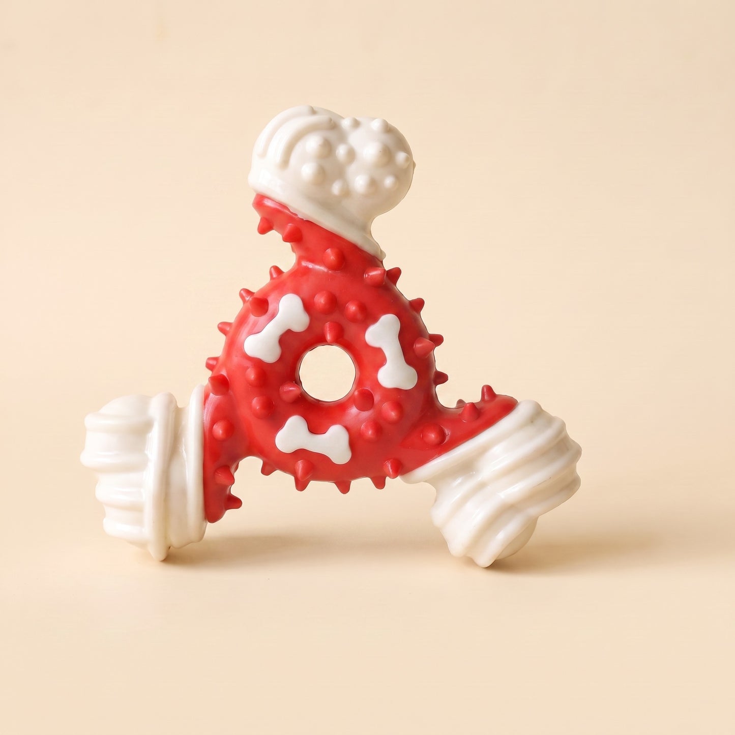 TPR-Coated Nylon Bone Chew Toy - red