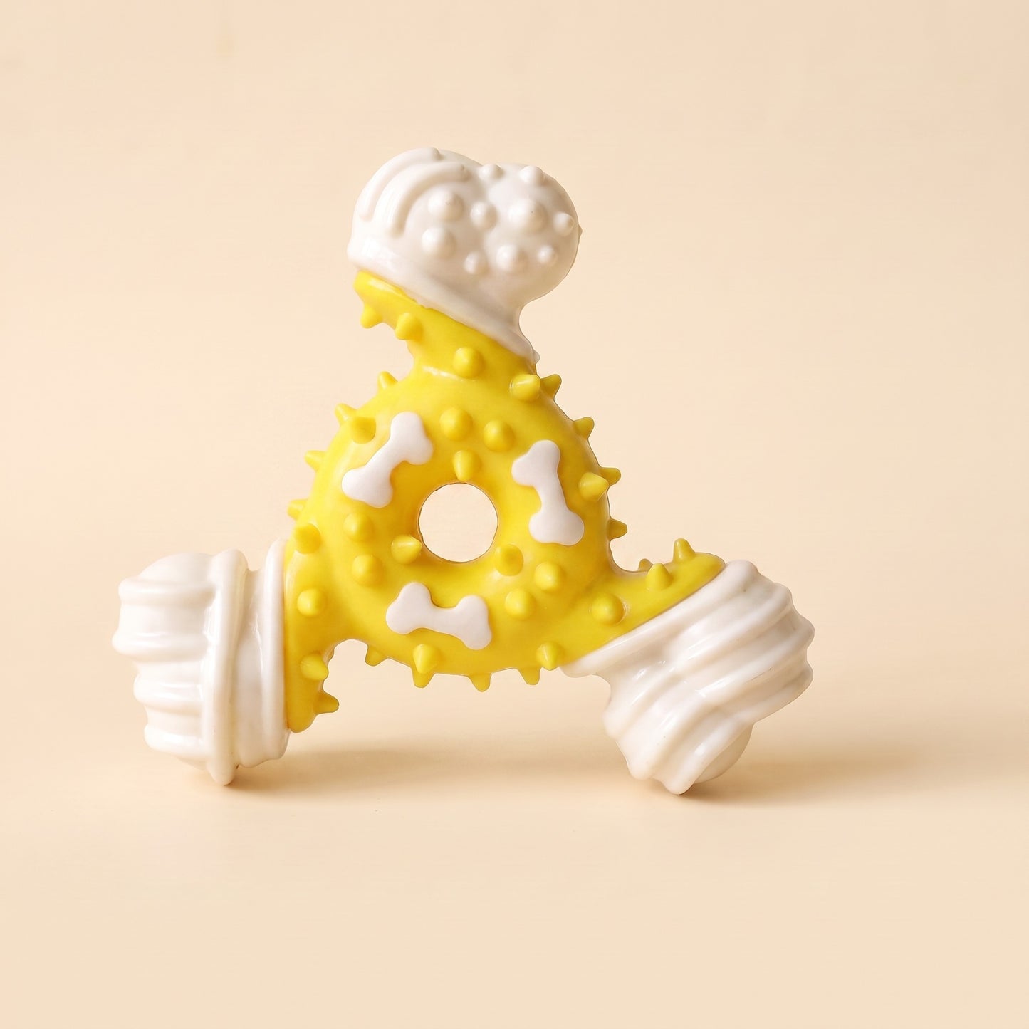 TPR-Coated Nylon Bone Chew Toy - yellow