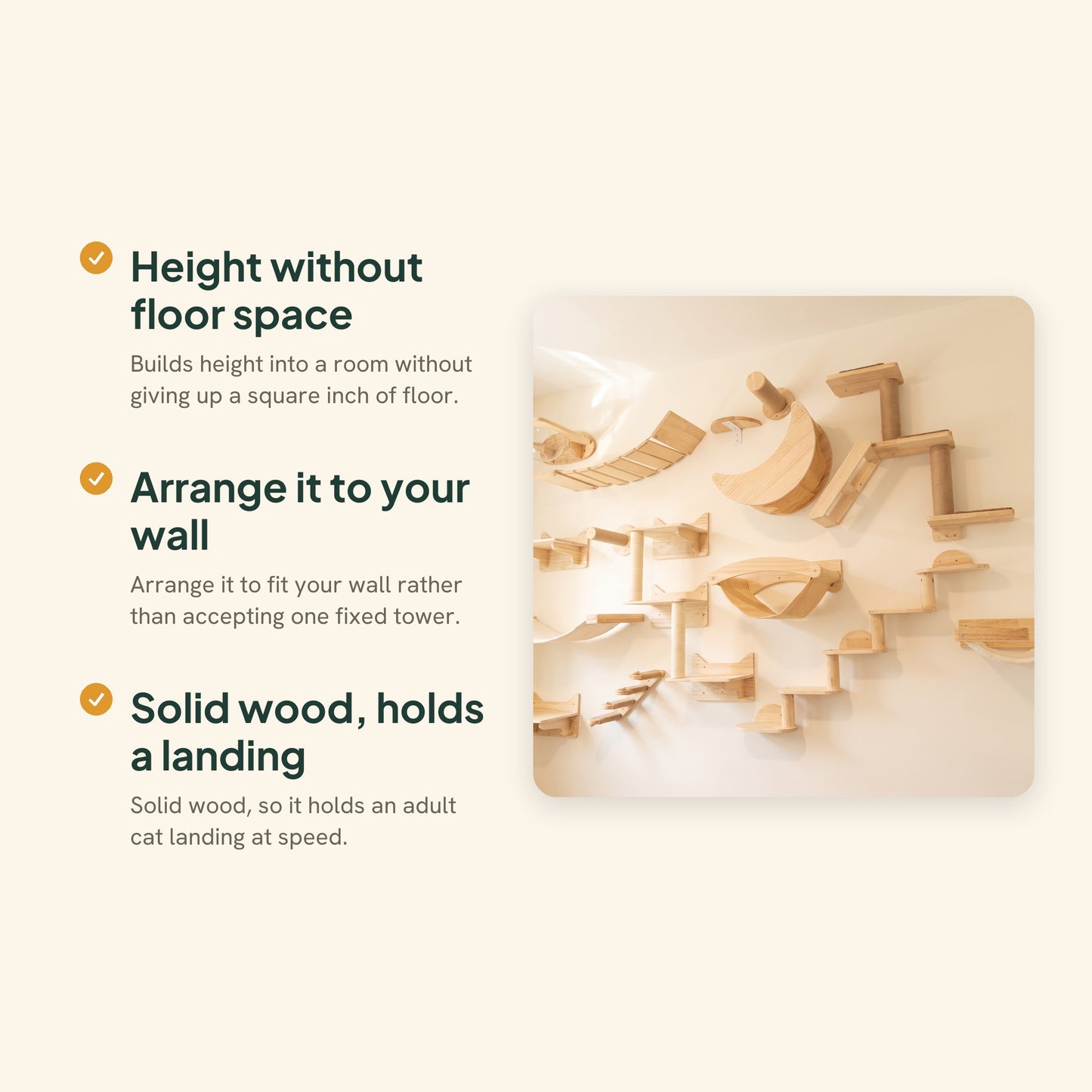 Wall-Mounted Cat Climbing Shelves and Hammock, key benefits