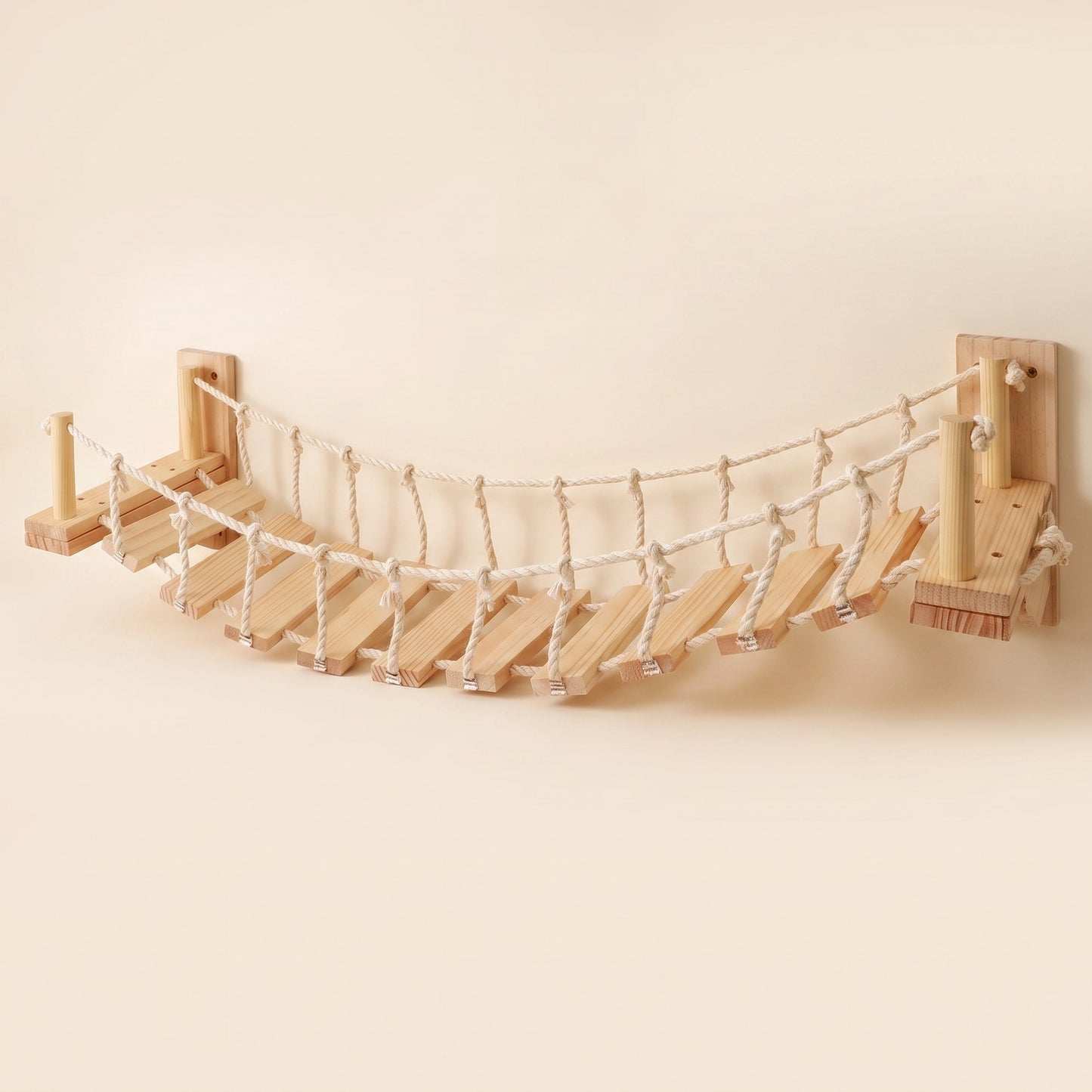 Wall-Mounted Cat Climbing Shelves and Hammock, Rope Bridge, 100cm