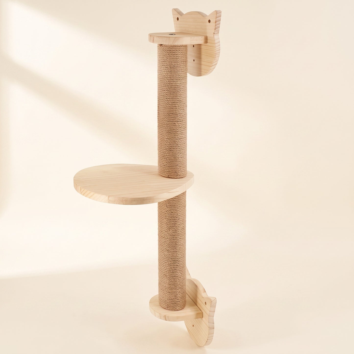Wall-Mounted Cat Climbing Shelves and Hammock, Sisal Climbing Pole, 77.5cm