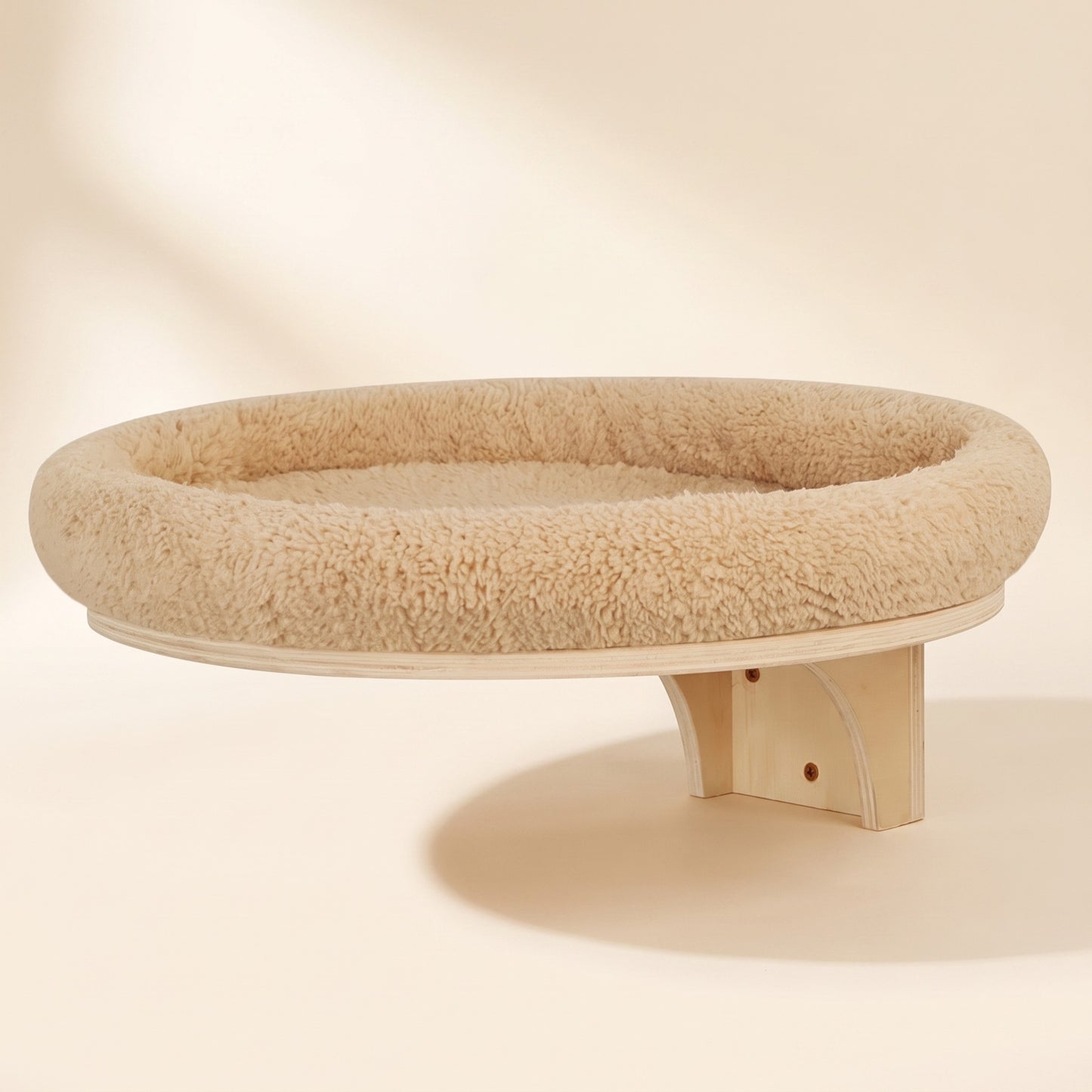 Wall-Mounted Cat Climbing Shelves and Hammock, Plush Round Bed