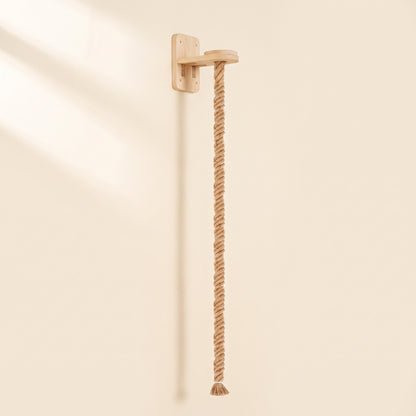 Modern Floating Cat Wall Shelves, Step with Climbing Rope, 140cm