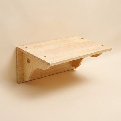 Modern Floating Cat Wall Shelves, Wide Platform, 38cm