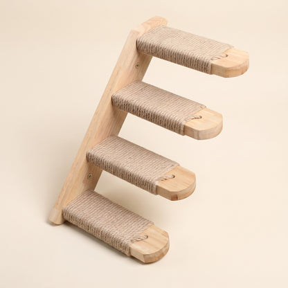Modern Floating Cat Wall Shelves, Sisal Steps