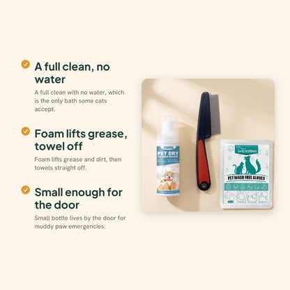 Waterless Dry Cleaning Mousse, 60ml, key benefits