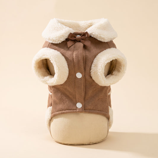 Shearling-Trim Winter Dog Jacket