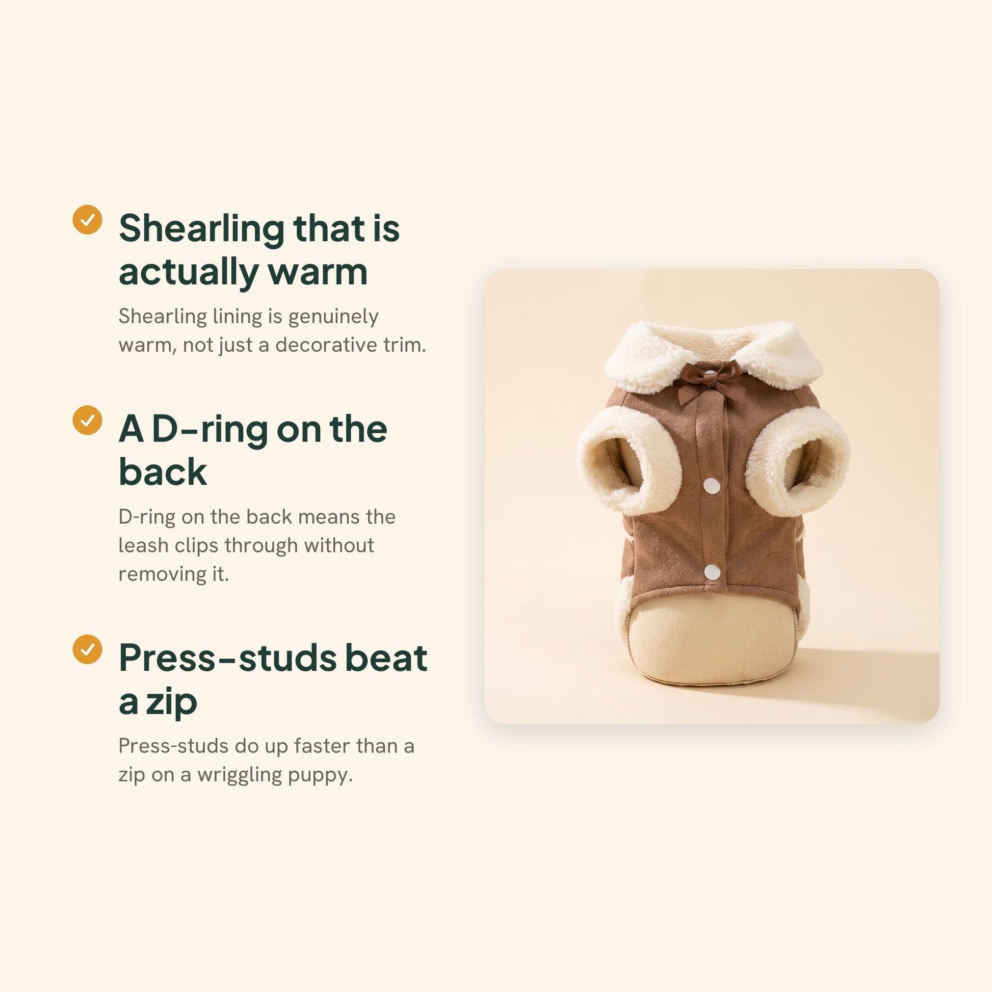 Shearling-Trim Winter Dog Jacket, key benefits