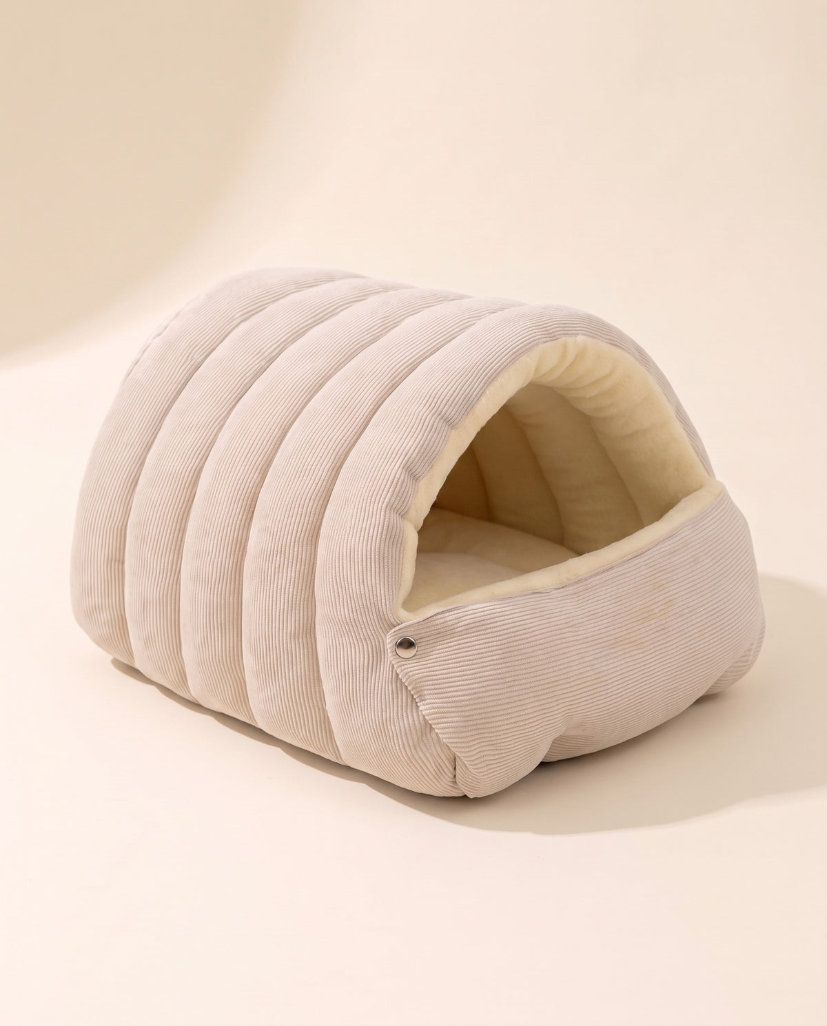 Corduroy Tunnel Cave Bed, Beige