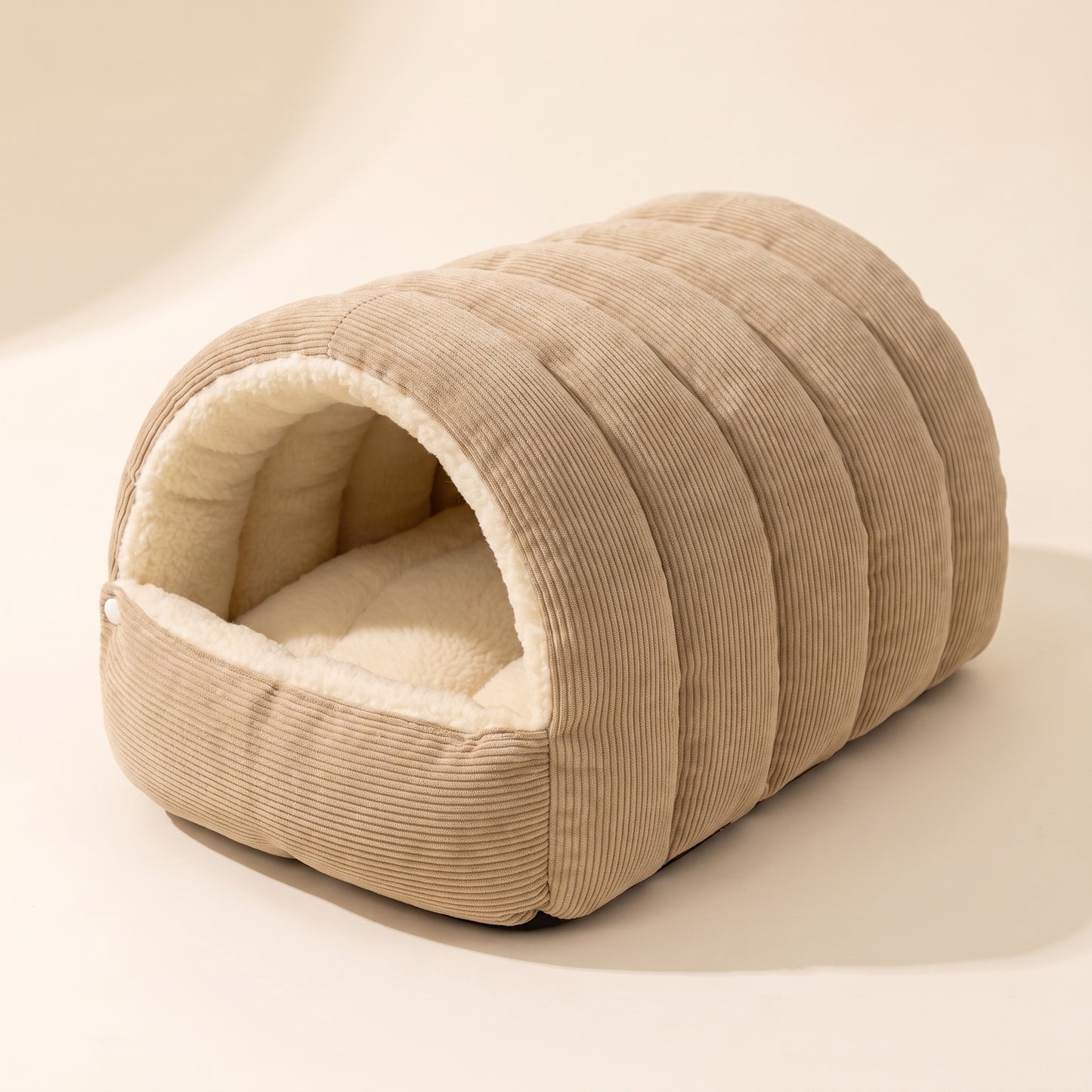 Corduroy Tunnel Cave Bed - beige