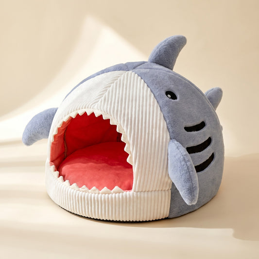 Shark Hooded Cave Bed for Cats
