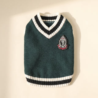 College V-Neck Knit Vest for Dogs