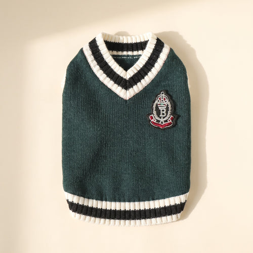 College V-Neck Knit Vest for Dogs