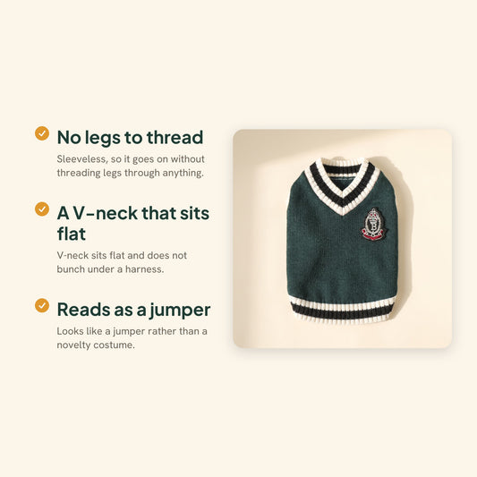 College V-Neck Knit Vest for Dogs, key benefits