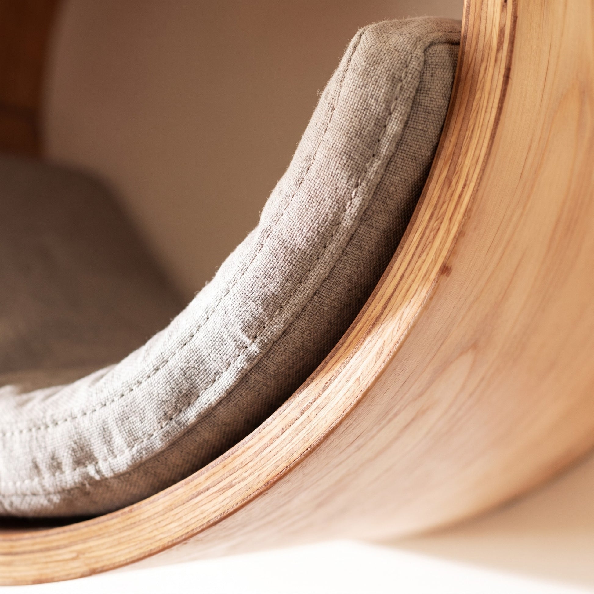 Wooden Wall Cat Climbing Set with Tunnel, close-up detail