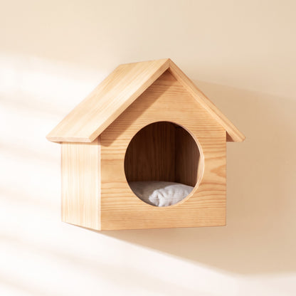 Wooden Wall Cat Climbing Set with Tunnel - housea