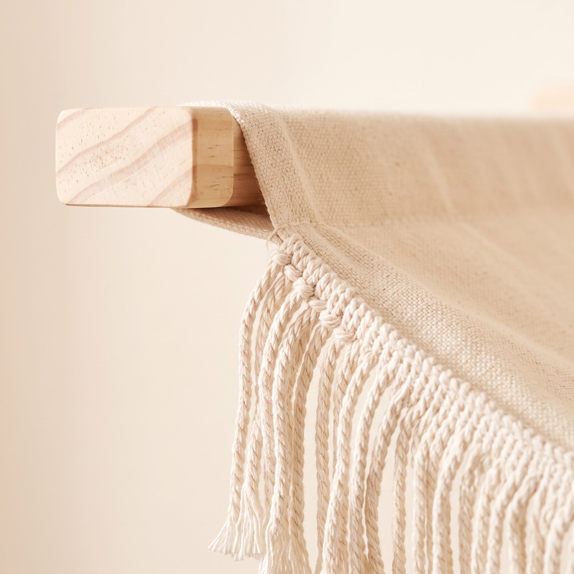 Wooden Cat Wall Shelves and Hammock, close-up detail