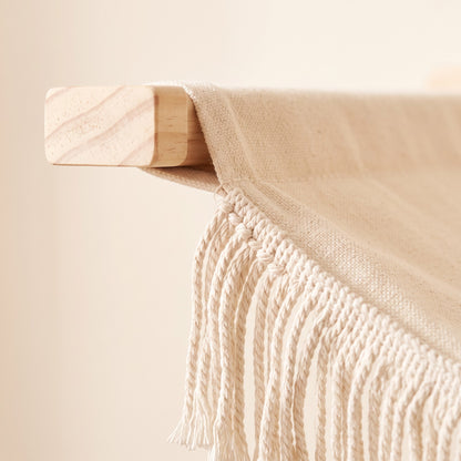 Wooden Cat Wall Shelves and Hammock, close-up detail